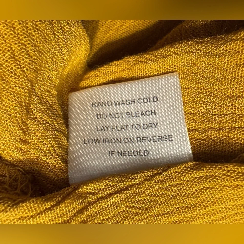 NWT Haute Project Los Angeles Mustard Yellow Boho Gauzy Kimono Cover Up Sz XL